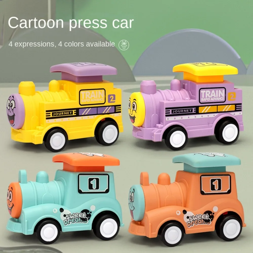 

Train Shape Press and Go Car Toy Plastic Pull Back Wind-up Cars Toys Parent-child Interaction Cartoon Push and Go Cars