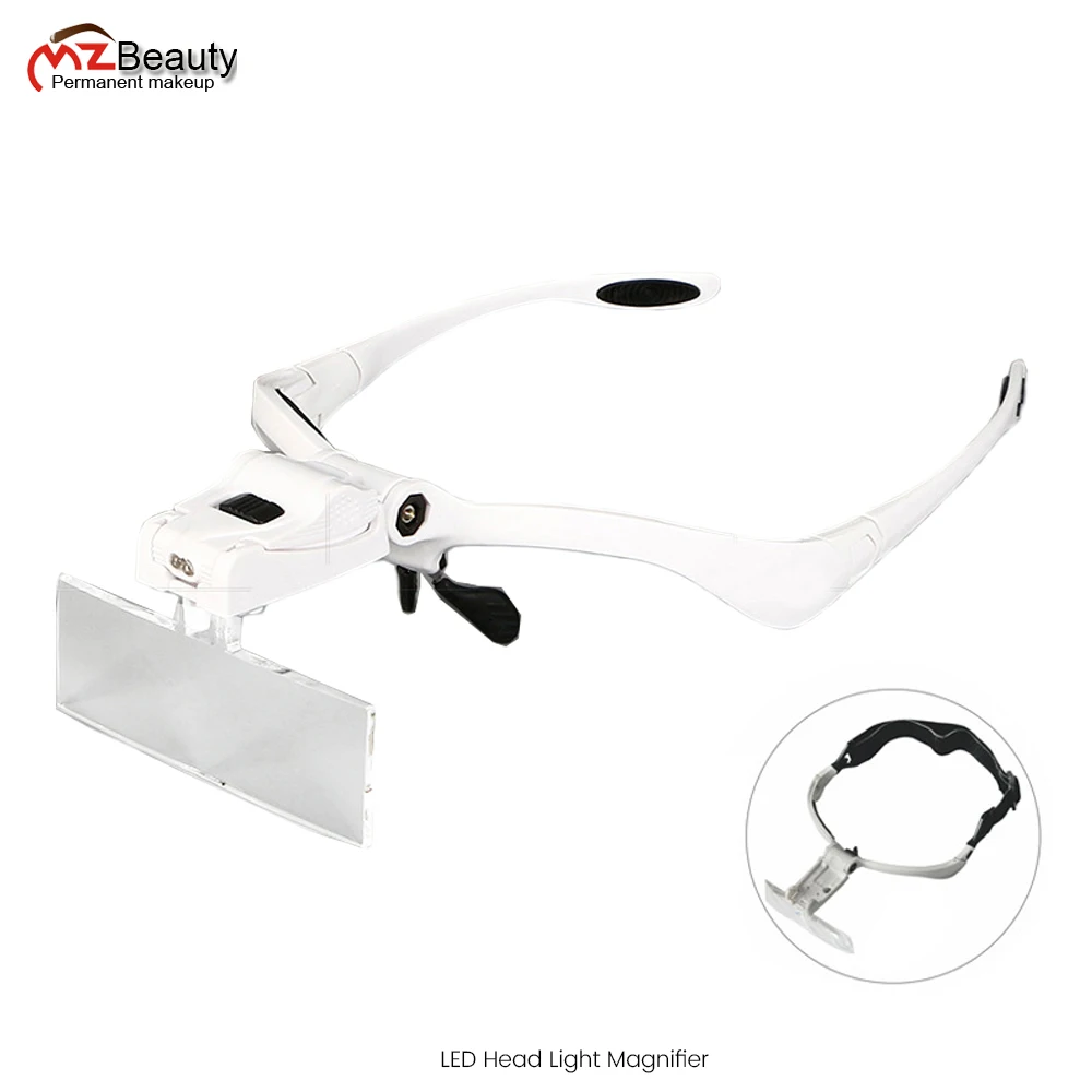 EyeglassesBracketHeadbandInterchangeableMagnifiersWith2LEDLight