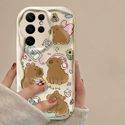Cartoon Lovely Capybara 3D Wave Phone Case Cover for Galaxy A30 A20 (3)