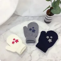 Cute Star Baby Gloves Winter Warm Kids Anti-grasping Glove Bag Cover Cartoon Heart Toddler Girl Boy Full Finger Mittens 3