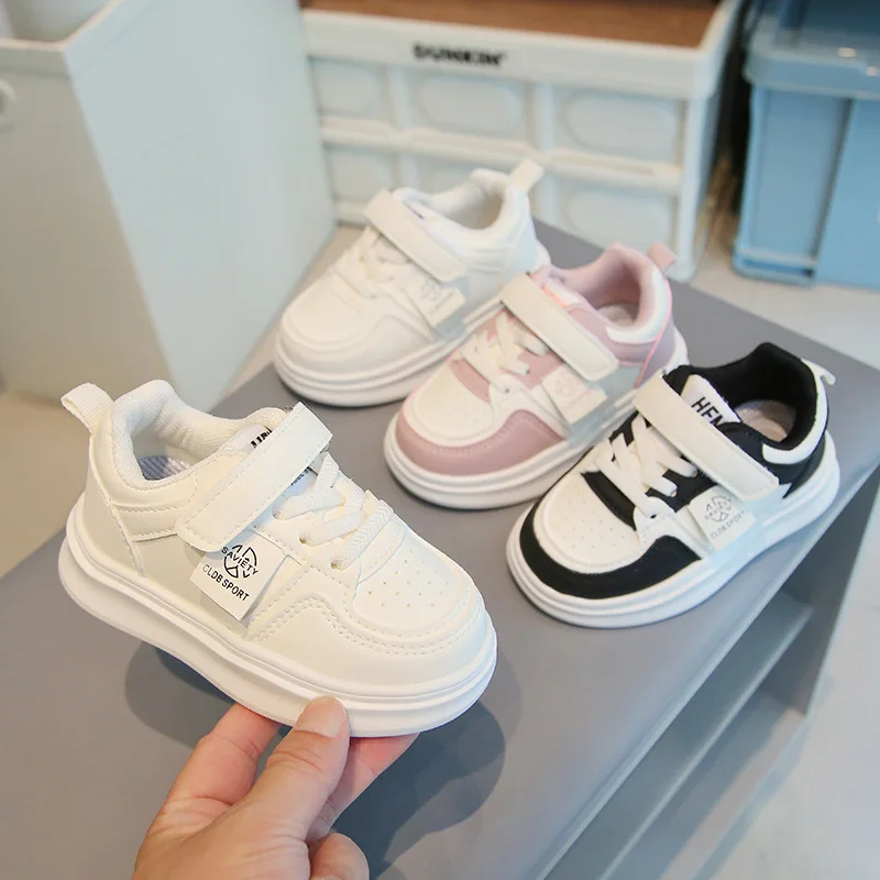Fashion Little White Shoes Light Casual Shoes Baby Rubber Sole Anti Slip Shoes Sneakers Running Shoes Student Shoes Boys Girls