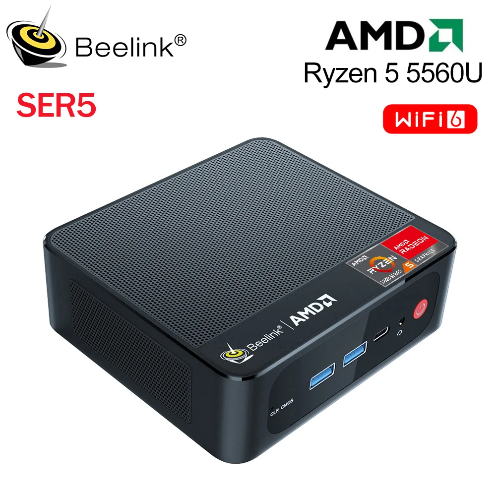 Beelink Ryzen5 SER5 5560U SER5 Pro 5700H Mini PC AMD DDR4 16GB RAM 500GB SSD WiFi 6 LAN 1000M