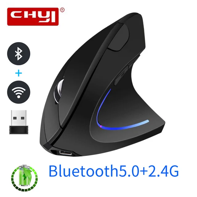 CHYI New Vertical Wireless Mouse Rechargeable Bluetooth Ergonomic