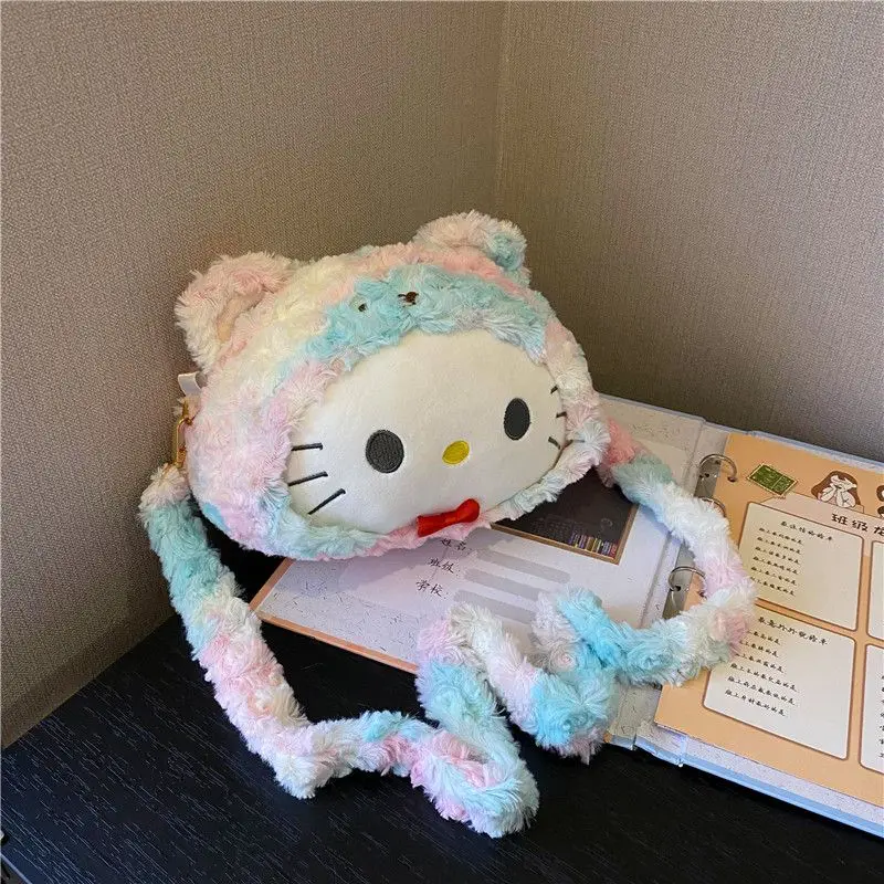 

Kawaii Sanrio аниме Hello Kitty плюшевая Сумка милая мультяшная Kuromi Милая многоцветная универсальная сумка через плечо для девочек