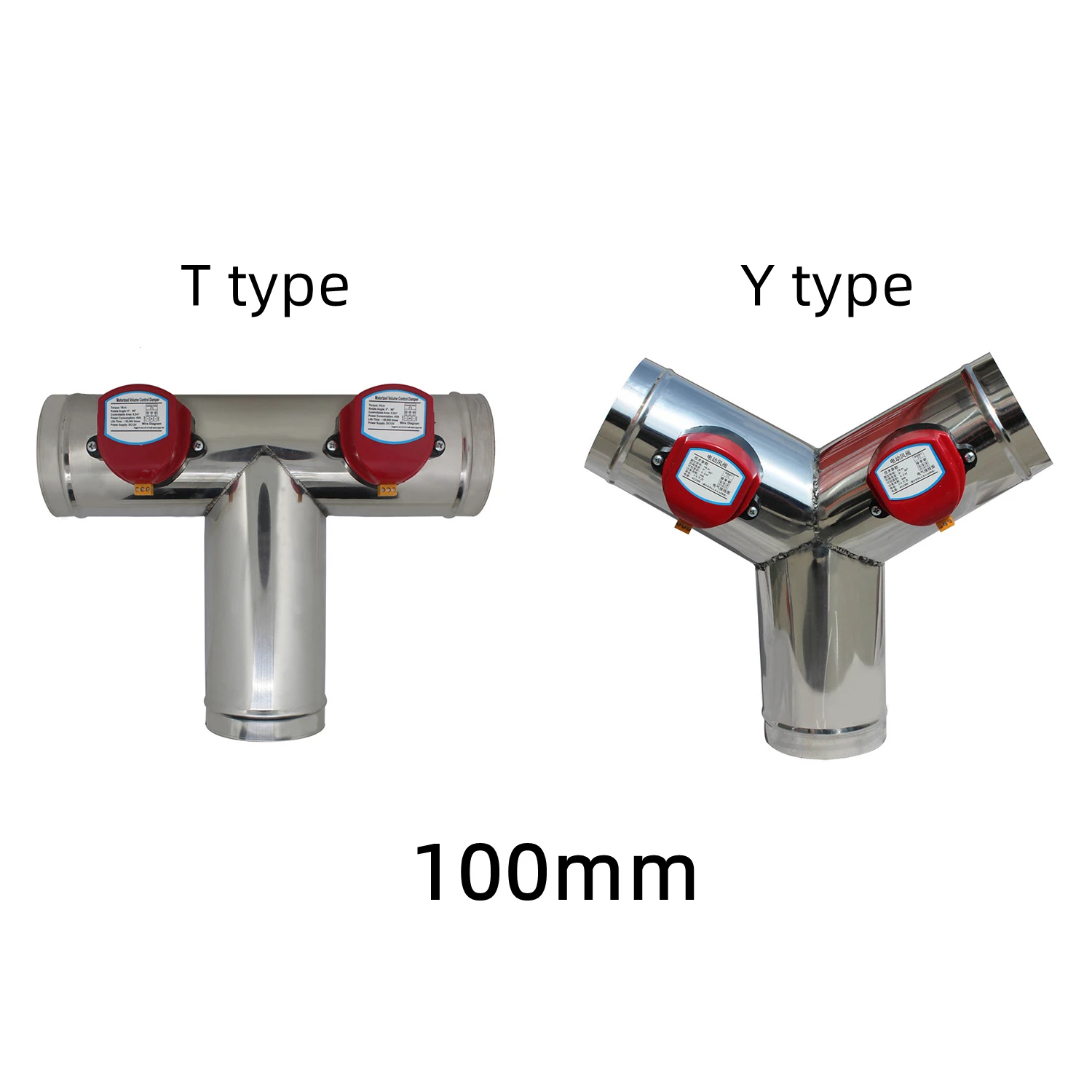 HVAC 100mm stainless steel air damper valve electric motorized check