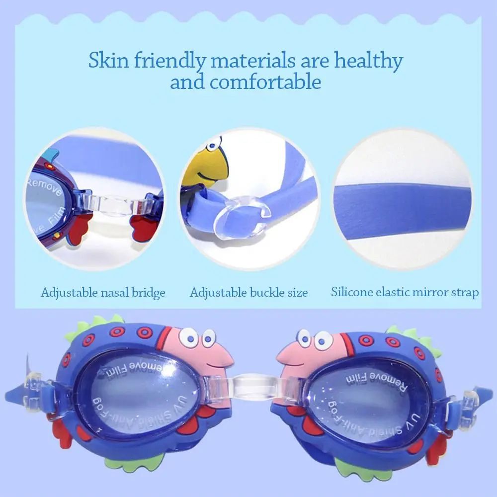 Diving With Earplugs Kids Swimming Goggles Anti-Fog UV Protection Swimming Eyewear Silicone Waterproof Eyeglasses Children