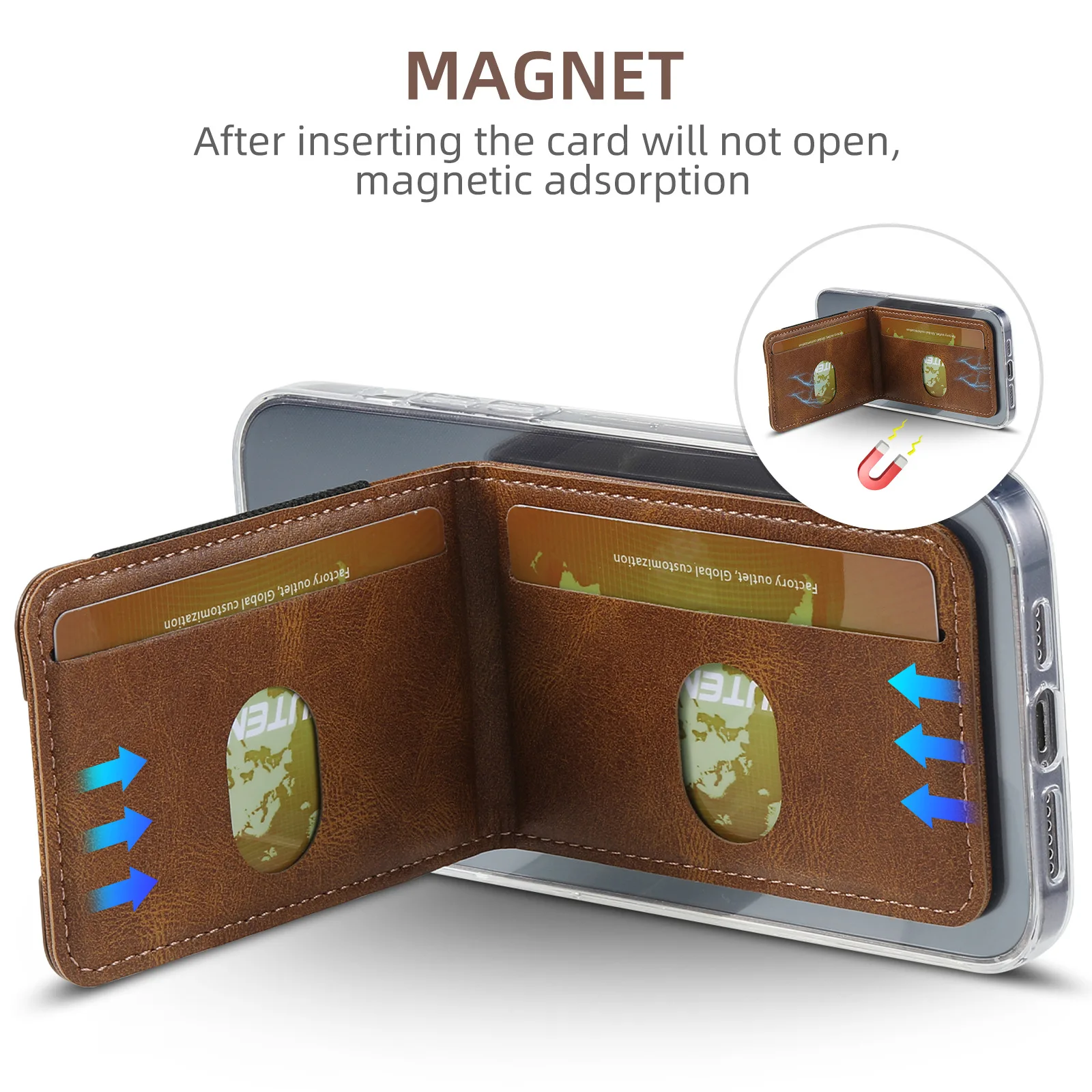 Magnetic Leather Wallet for iPhone 16/15/14/13/12 & Samsung S24/S23/S22 Ultra - Luxury Flip Card Holder Phone Case