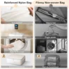 Comforter Storage Bag - Large Capacity Blanket Storage Bags 3-Layer Ultra Space Saving Self Compression Organizer 4