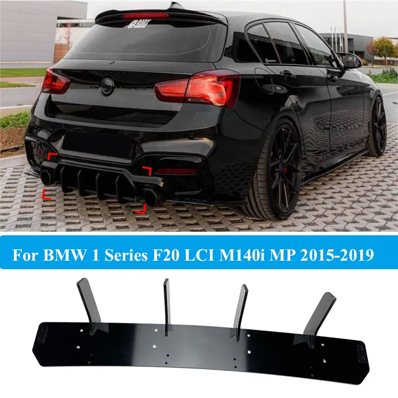 

Car Styling Auto Car Rear Bumper Lip Diffuser Spoiler Tail Splitter Protector guard For BMW 1 Series F20 LCI M140i MP 2015-2019