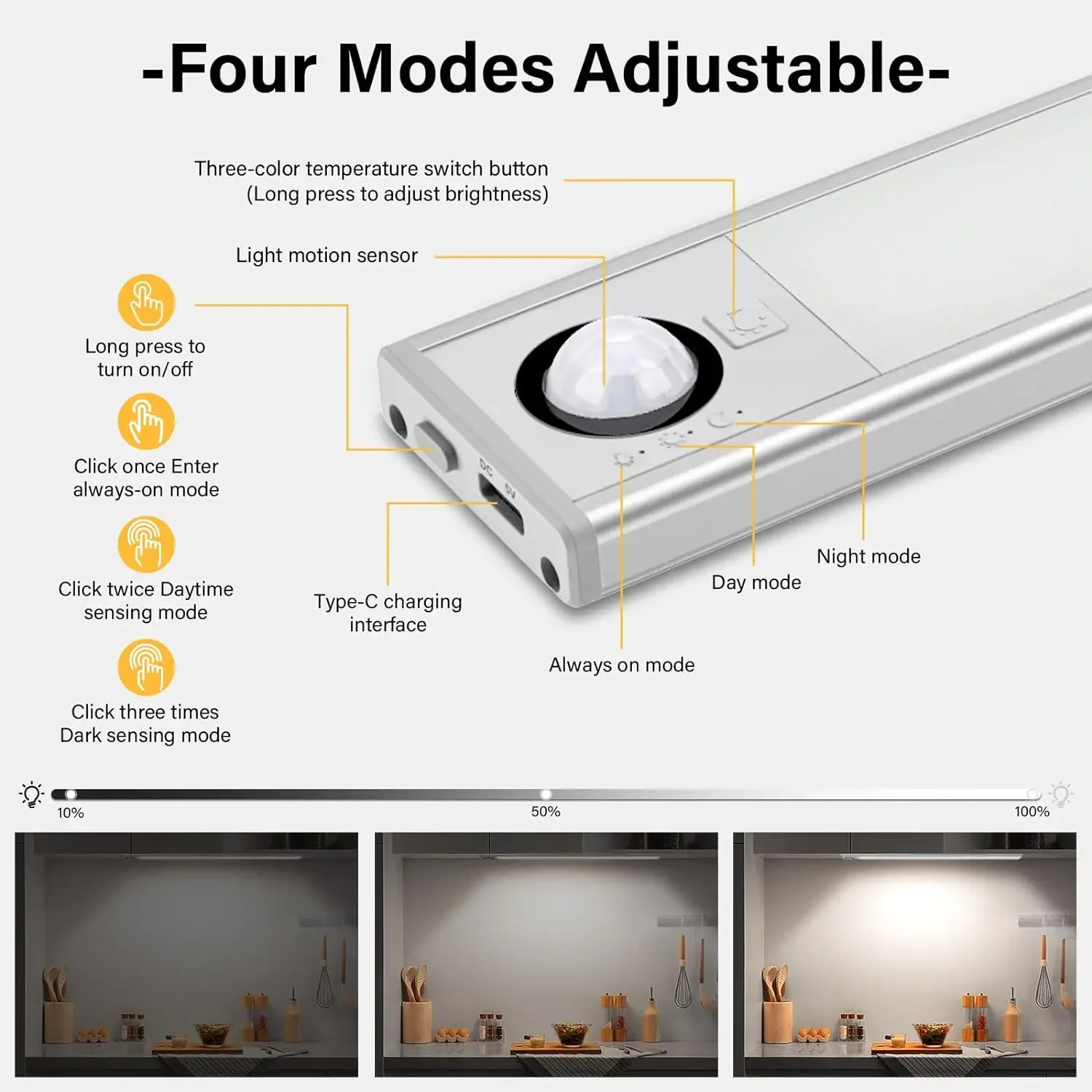 Xiaomi Night Light Motion Sensor LED USB Rechargeable Strips 3 Colors Wireless Lamp Remote Control For Bedroom Kitchen Lighting