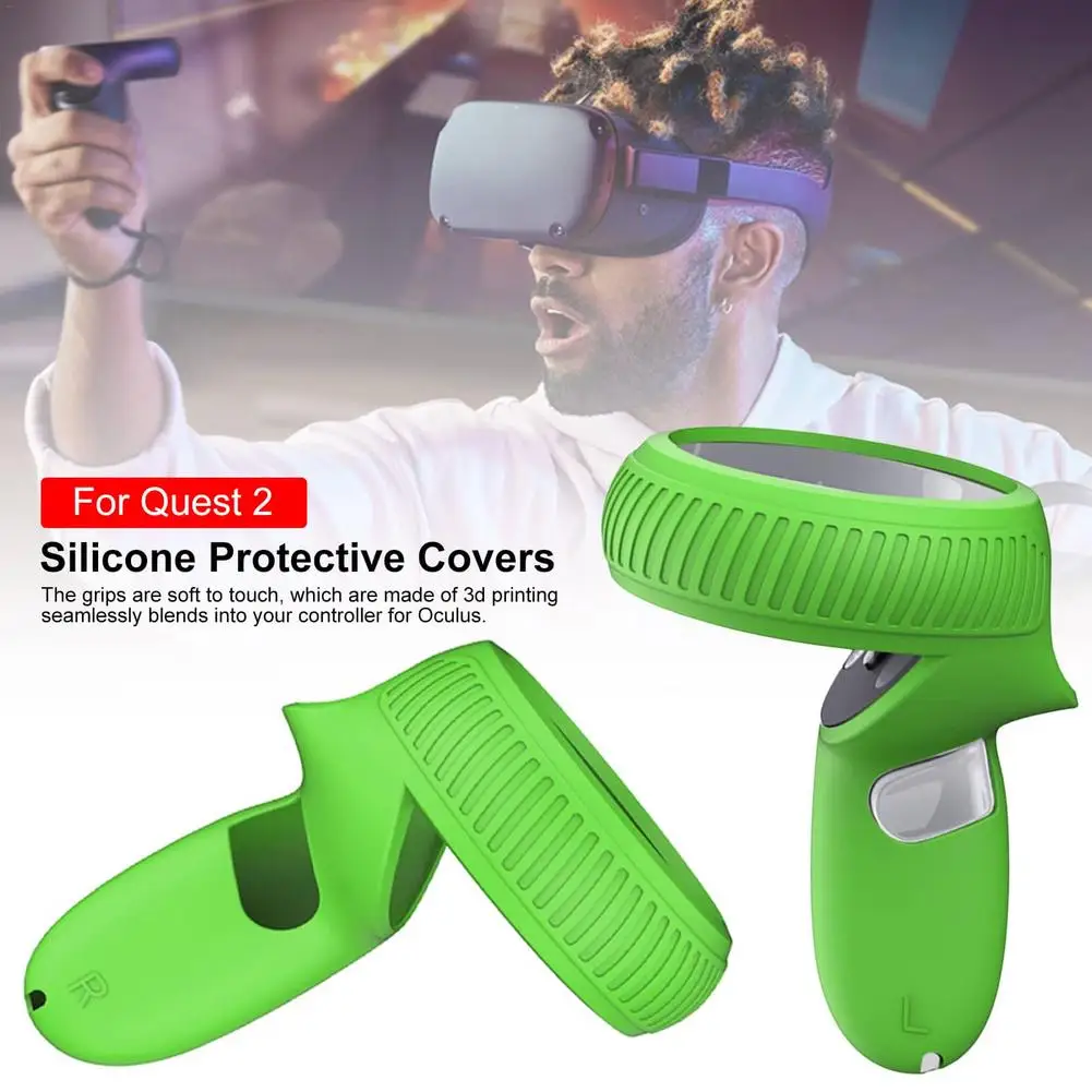 Защитный чехол для Oculus Quest 2 VR Touch Controller нескользящий Силиконовый с ручкой Meta