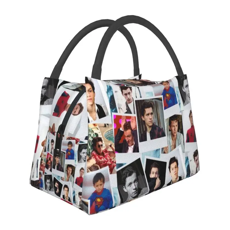 

British Actor Tom Holland Collect Thermal Insulated Lunch Bags Portable Lunch Container for Work Travel Storage Meal Food Box
