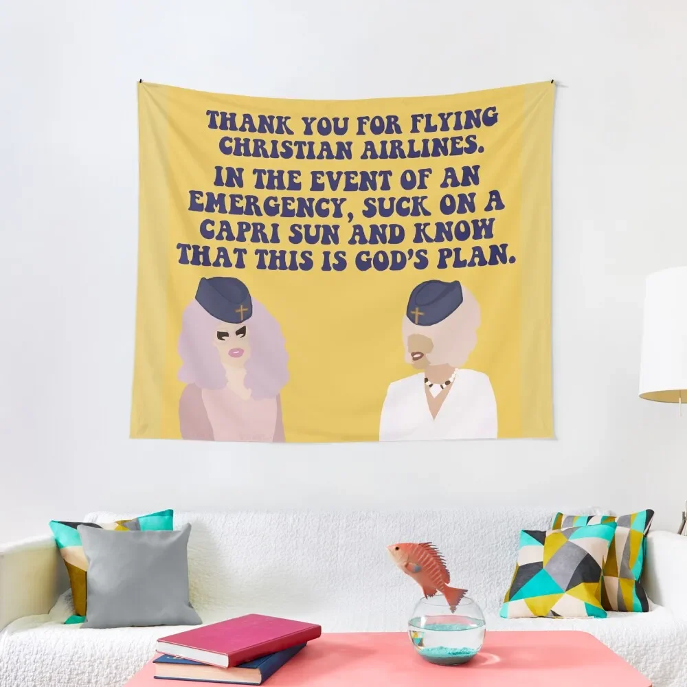 

Trixie and Katya Christian Airlines Tapestry Custom Wallpapers Home Decor Room Decor Room Decorating Aesthetic Tapestry