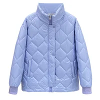 Spring Autumn Winter Simple Stand-up Collar Cotton-padded Jacket 100kg Plus Size Women's Warm Parkas 2005