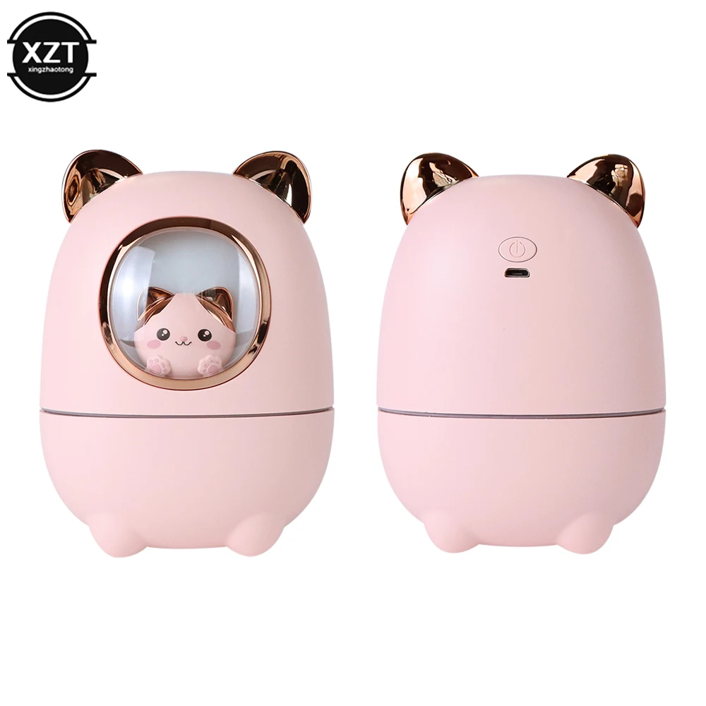 Cute Cartoon Cat Air Humidifier Diffuser Fragrant Essential Oil Perfume Night Light Bedroom USB Rechargeable Mute Humidifier