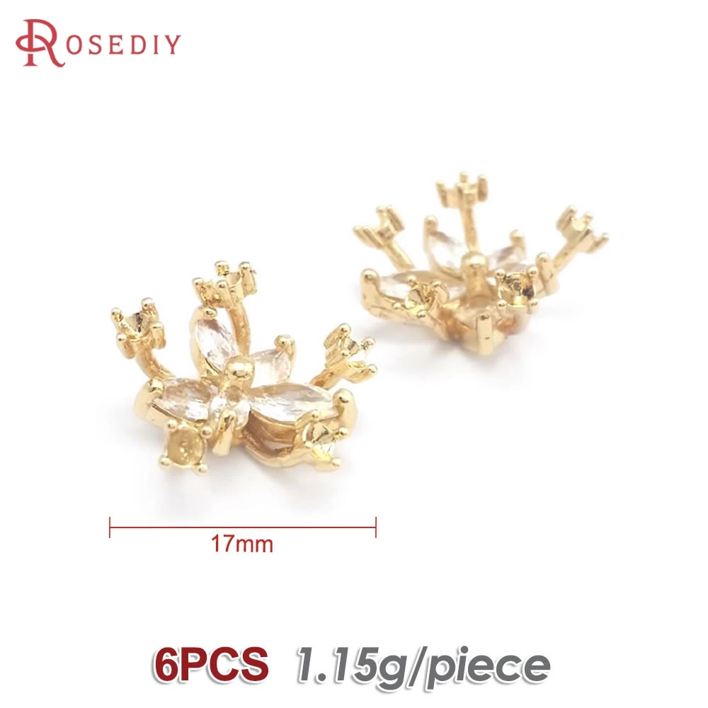 Elegant 18K Gold Brass Floral Bead Caps for DIY Jewelry & Earrings