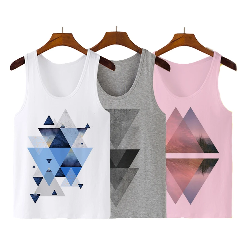 Summer Women'S 2022 Vest Triangle Print Sling Casual Top T-Shirt Ropa Mujer Harajuku Fashion Canotta Off White Girls Crop Top