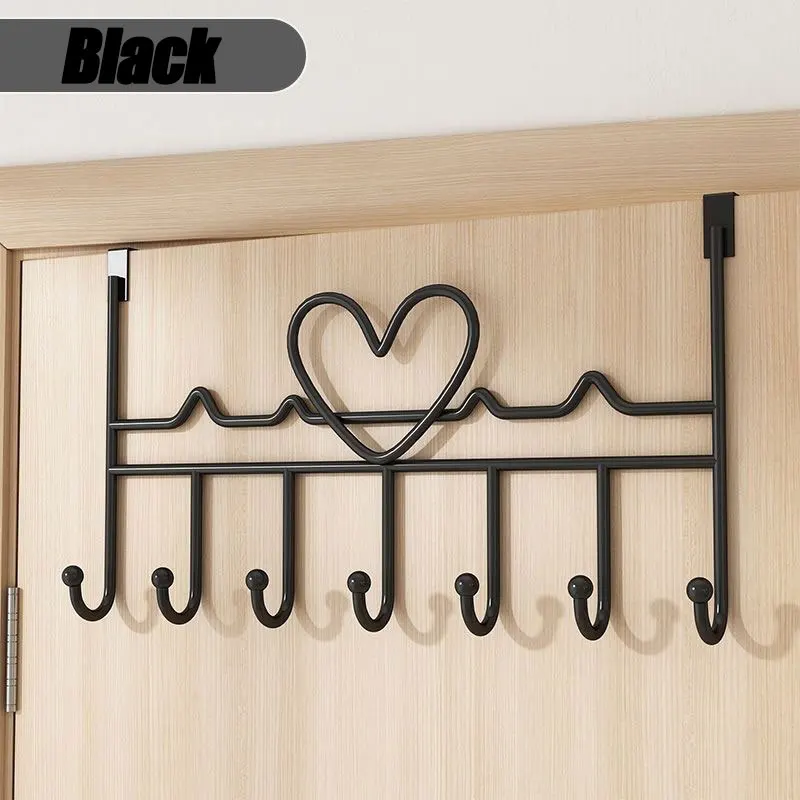 Storage Hook Door Hook Heart-Shaped Door Behind Hook Storage Wall Hanging Clothes Hanger Hook Punch-free Hanger Bedroom Organizer Storage Accessories