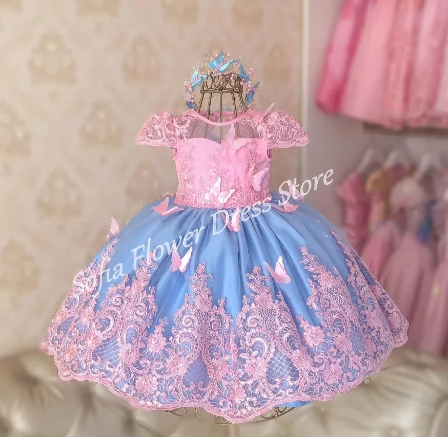 Vestido De Princesa Tutu Para Bebê 1º Aniversário - Renda Floral Com Faixa De Cabeça - ODASDO