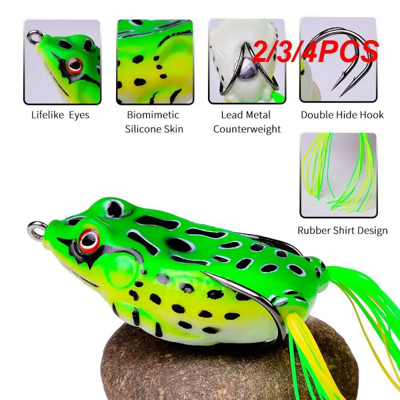 

2/3/4PCS 5g 9g 13g 17.5g Soft Frog Fishing Lures Topwater Artificial Silicone Bait with Double Hooks Crankbait Bass Fishing