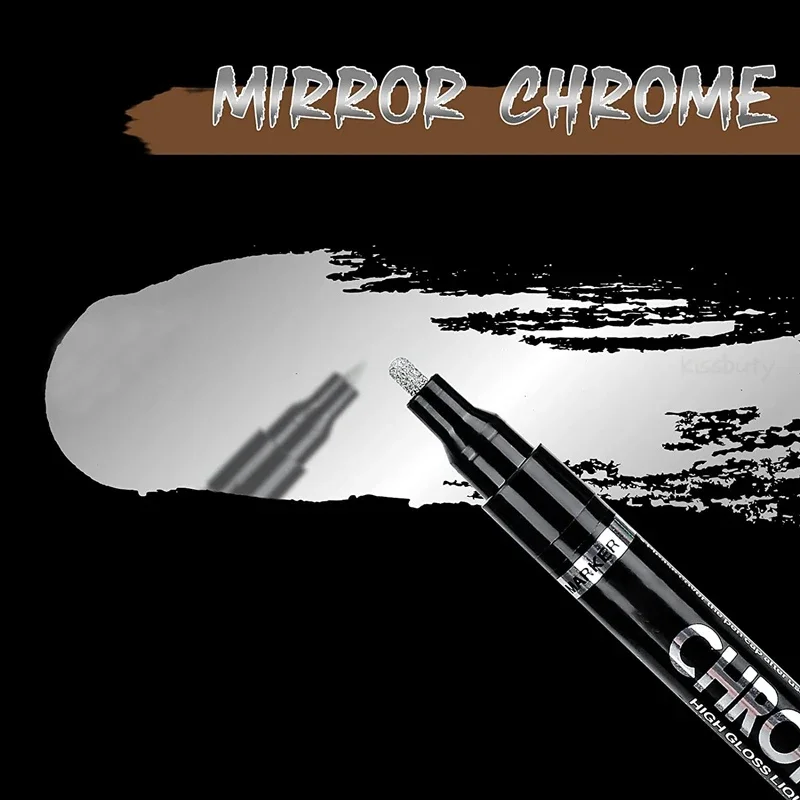 Metallic Mirror Silver Marker Pen Art Paint Markers Mirror Chrome Silver Pens Waterproof Reflective Metal Effect Craftwork Pen mirror marker pens