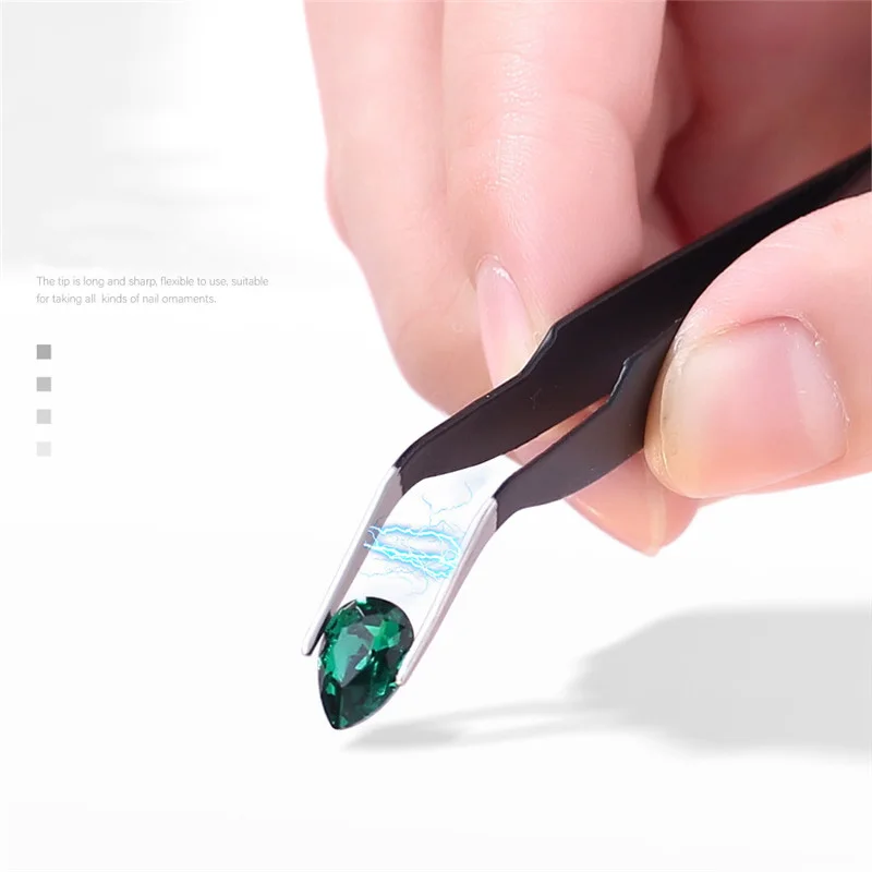 Eyelashes Tweezers 2 Pcs Stainless Steel superhard Tweezers High Precision Anti-static For Eyelash Extensions