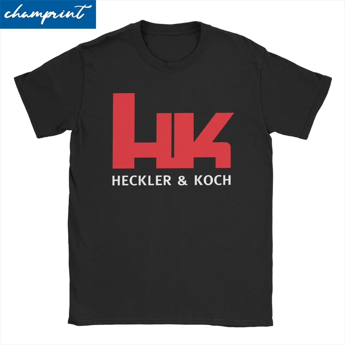 

Футболки Heckler And Koch для мужчин и женщин с логотипом HK, новинка, футболка из чистого хлопка, с круглым вырезом, яркая одежда