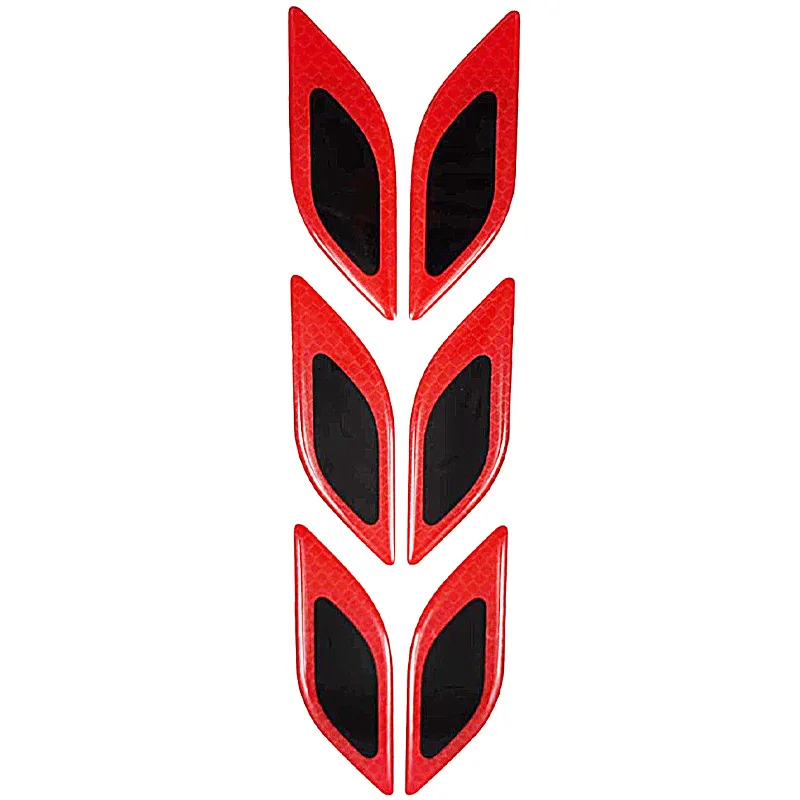 6pcs/Set Car Reflective Stickers Anti-Scratch Safety Warning Sticker Moto Truck Auto Motor Exterior Decorative Accessories reflective stickers