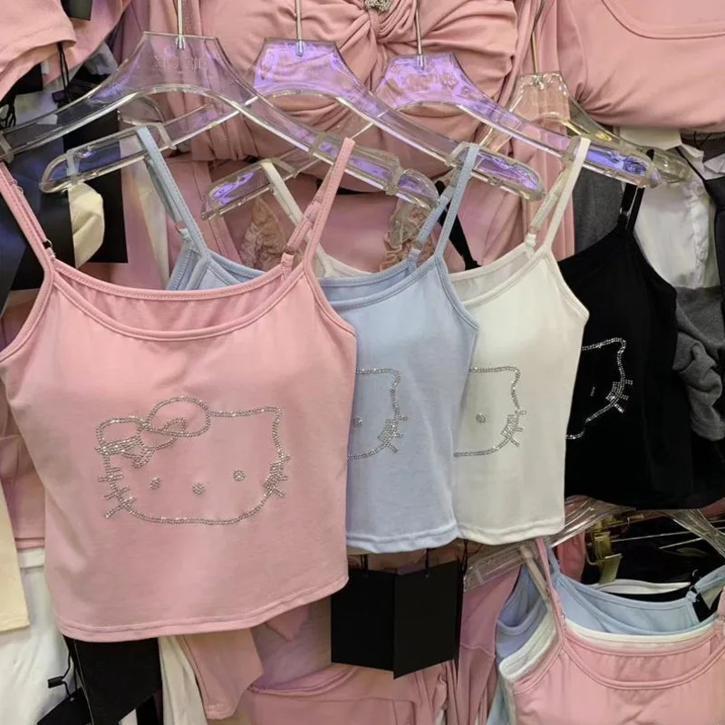 

Женский облегающий жилет с нагрудными подушечками, женский модный кроп-топ, летняя Универсальная футболка на бретелях Y2k