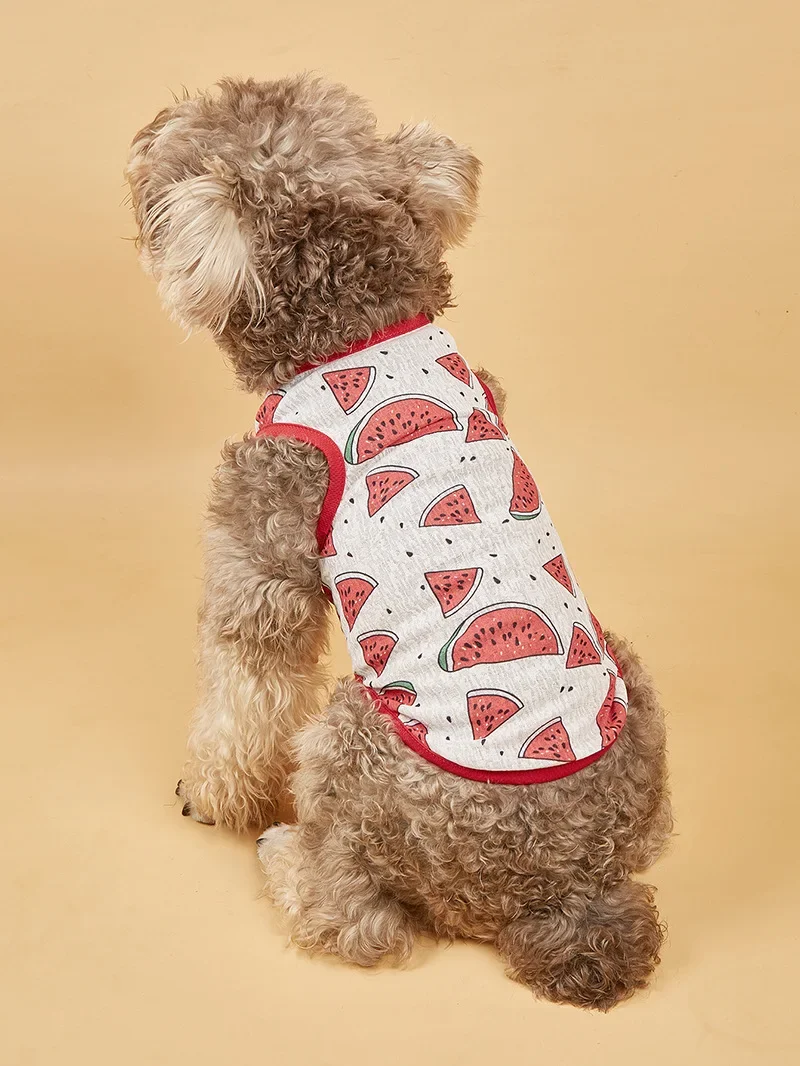 Description Picture 2 of itemDog Clothes Small Dogs XS-XXL Costume Pet T-shirt Striped Vest Sleeveless Puppy Solid Summer Clothes Shirt Dog Accessories