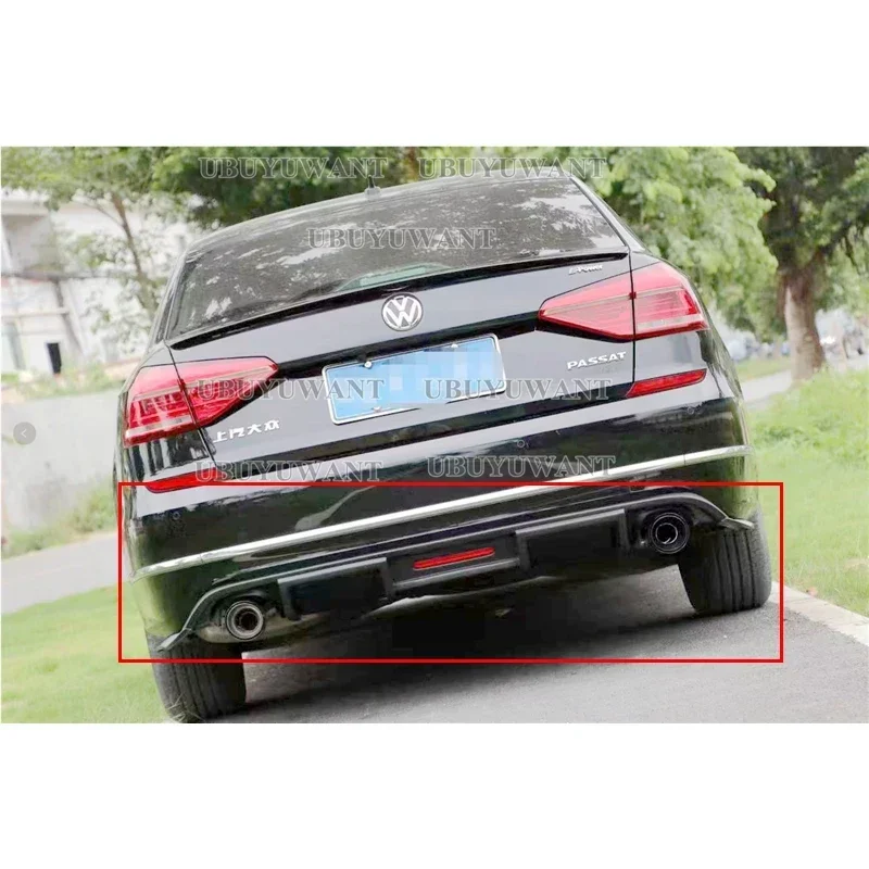 

For Volkswagen Passat B7 2017-2018 ABS Black Rear Bumper Lip Trunk Spoiler Rear Diffuser Protector Car Styling