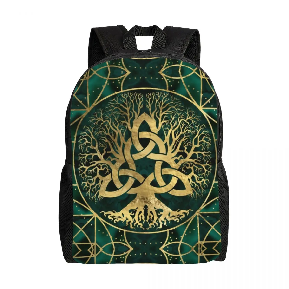 

3D Printing Tree Of Life With Triquetra Backpacks for Boys Girls Vikings College School Travel Bags Bookbag Fits 15 Inch Laptop