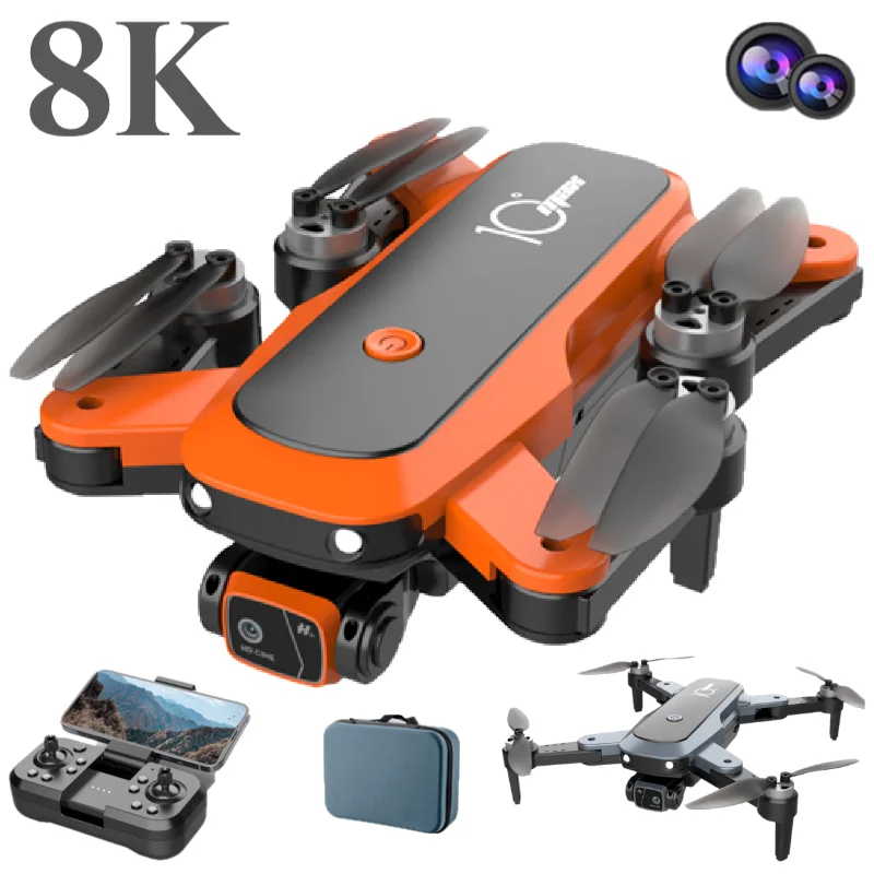 

New LU10 Brushless Drone 4K 8K Professional HD ESC Camera WIFI FPV Optical Flow Positioning RC Foldable Quadcopter Toys Gifts