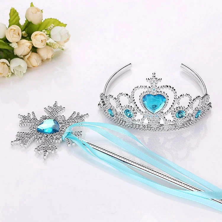 Elsa Princess Children's Toys Birthday Gift Party Crown Frozen 2 Baby Magic Stick Headband Cosplay Sofia Girls Hair Accessories 2