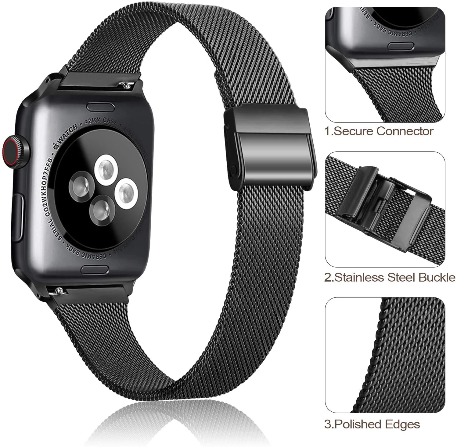 Sleek Metal Milanese Apple Watch Strap - Elegant Wristband Accessory