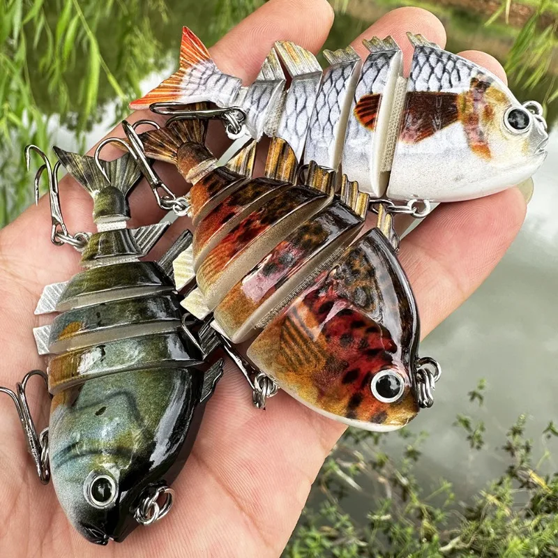 8cm16g Mehrteiliger Swimbait-Angelköder, lebensechte Tilapia-Form, harter Köder mit Dreifachhaken, mehrteilige Köder für Barsch.