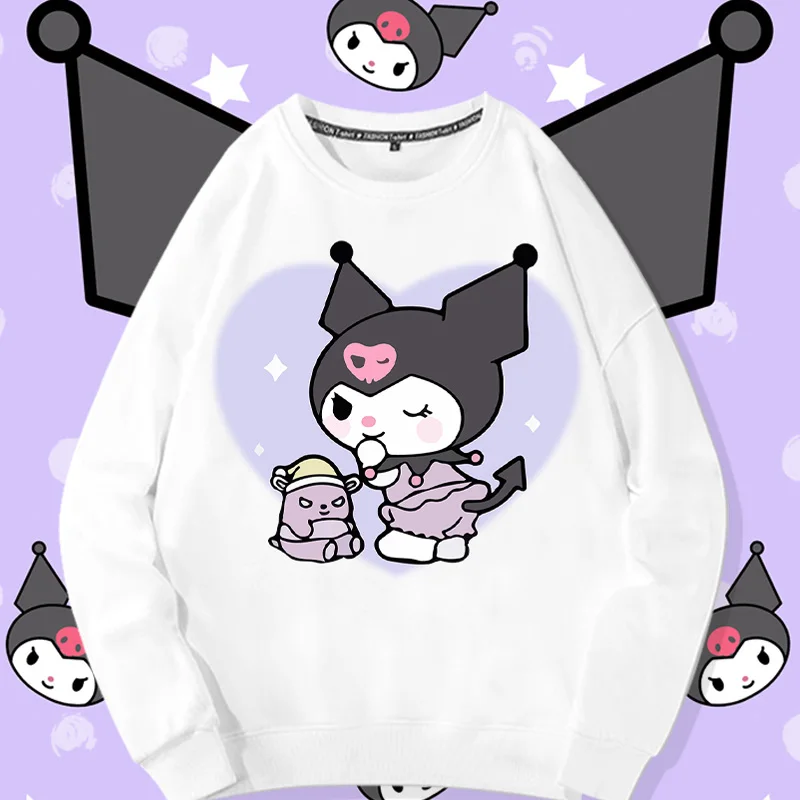 

Sanrio round neck hoodie for women in autumn, loose fitting for girls, Kuromi, Jade Gui Dog, HelloKitty, co branded clothes
