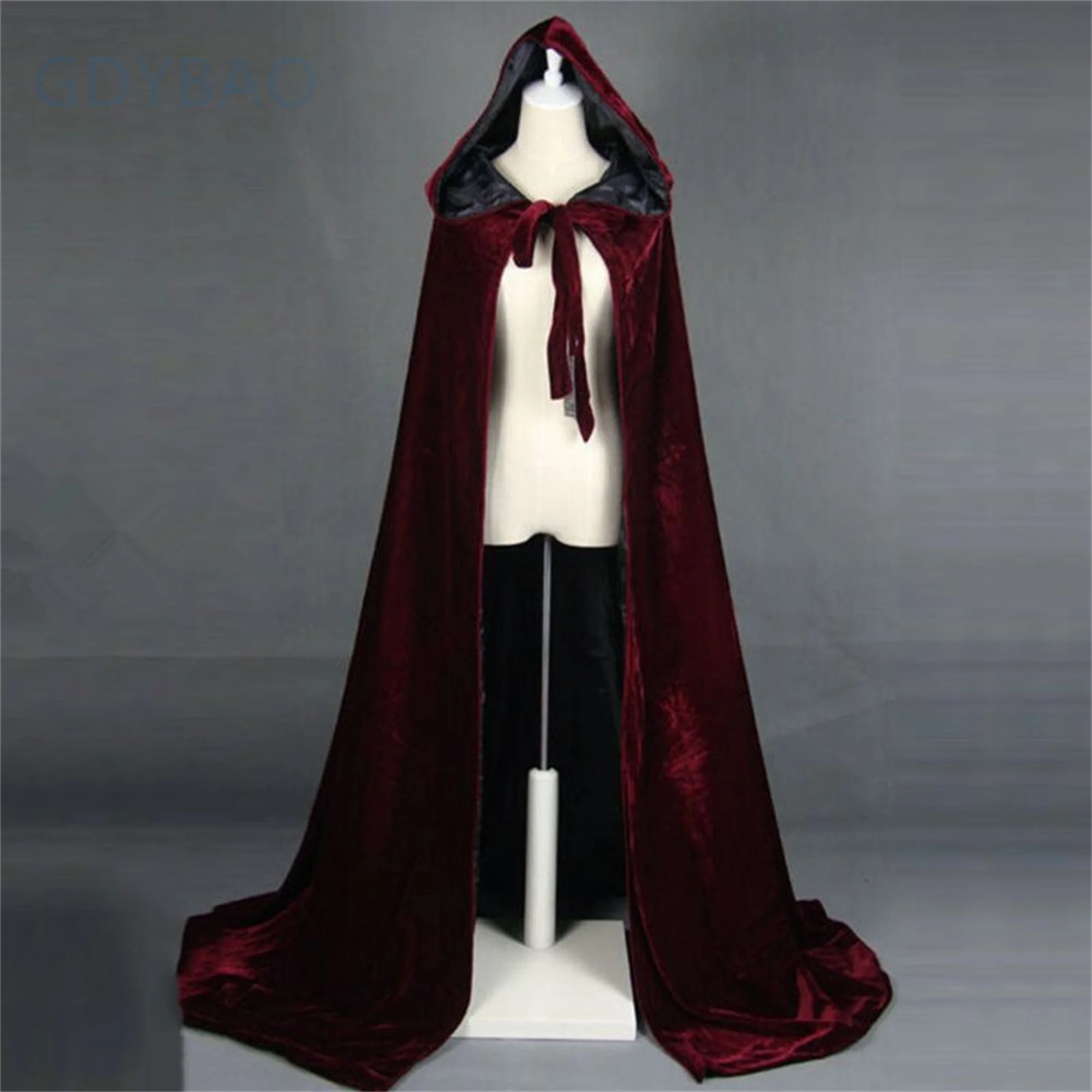 

2023 Velvet Christmas Hooded Cloak Bridal Cloaks Capes Winter Halloween Floor Length Jacket Wedding Bridesmaid Wraps