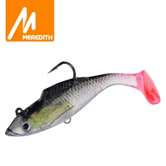 Meredith 70mm 5pcs 8.5g Small DD Fishing Lures T Tail Soft Fishing
