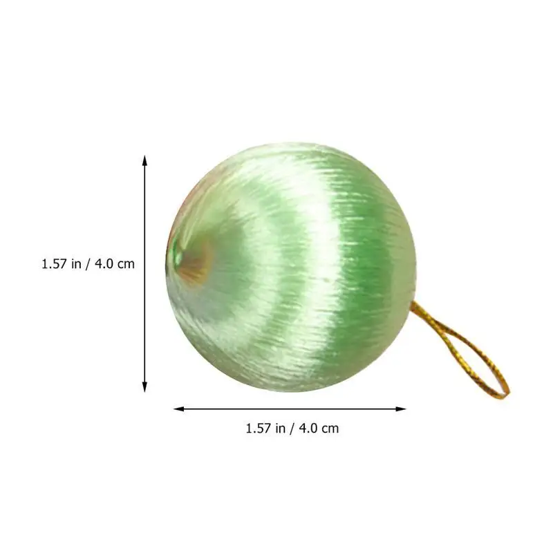 30Pcs 4cm Silk Thread Balls Christmas Pendant Colorful Christmas Hanging Pendant Tree Hanging Balls Random