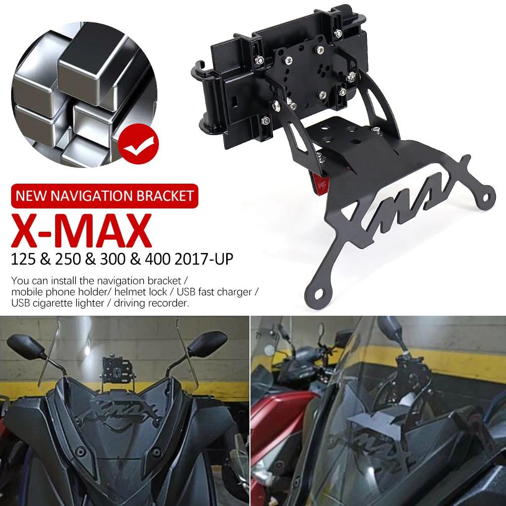 

For YAMHA X-MAX XMAX 125 250 300 400 Motorcycle Phone GPS Navigaton Plate Bracket Bar Mount Fit XMAX125 XMAX250 XMAX300 XMAX400