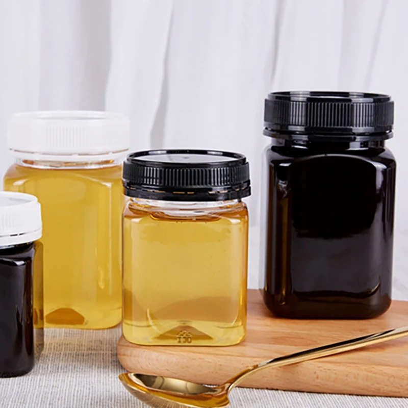 250G-Honey-Plastic-Bottle-Transparent-Black-Manuka-Anti-Theft-Honey-Bottle-Pet-Packaging-500G-Plastic-Honey.jpg 250 G Mézes Műanyag Palack Átlátszó Fekete Manuka Lopásgátló Kisállat-Csomagolás 500 - Image 2