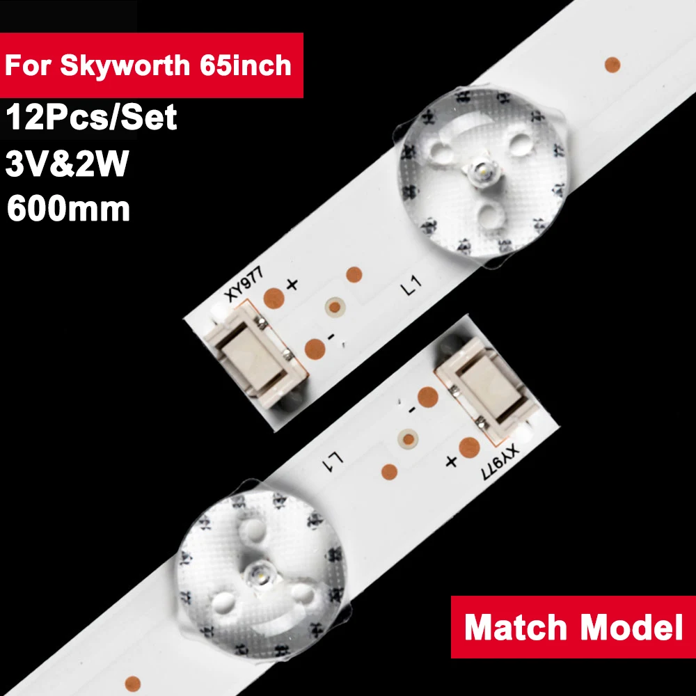 

3V2W 600mm 6lamps Tv Led Backlight Strip for Skyworth 65inch RF-AZ65008SE30-0601 12Pcs/Set Tv Repair Bar TH-65GX680C 65Q20200