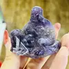 5CM Natural Amethyst Buddha Carving Polished Reiki Healing High Quality Room Decor Energy Gifts 1PCS 3