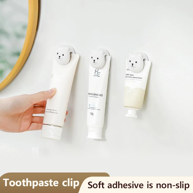 Wall Mounted Bear Toothpaste Rack toothpaste dispenser bathroom storage rack