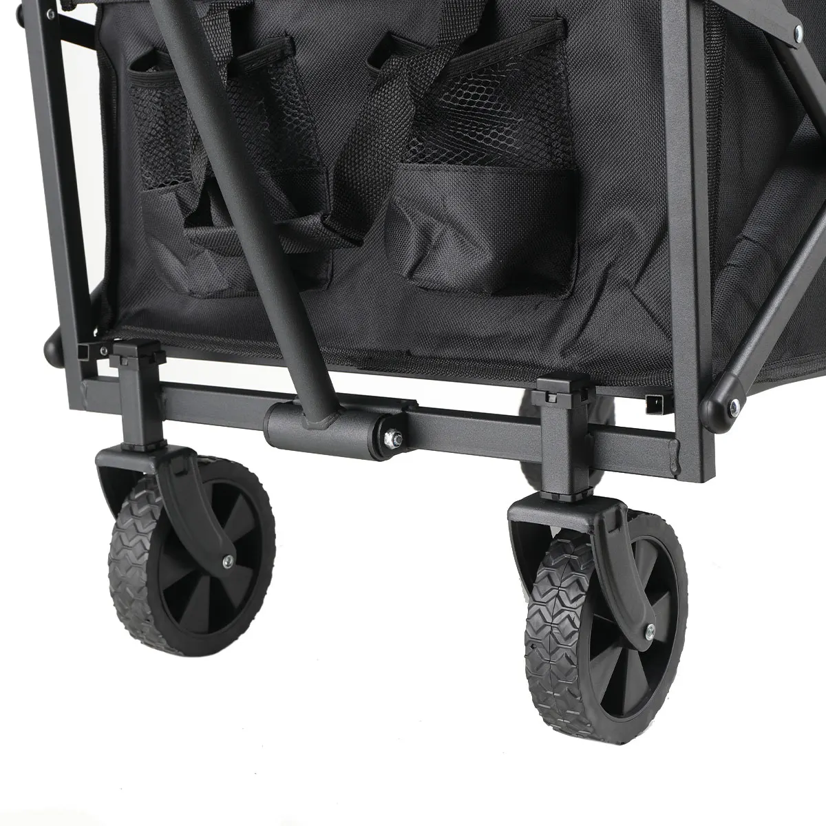 Zusammenklappbarer, zusammenklappbarer Mehrzweck-Strandwagen, robuster, zusammenklappbarer Wagen mit großer Kapazität, Outdoor-Trolley, tragbarer Campingwagen-Tisch – Detail 26