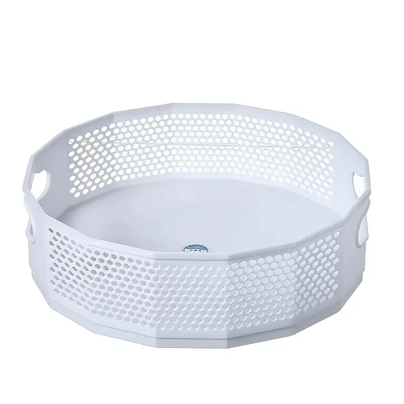 1pc360 ° rotating plastic storage rack bathroom bathroom storage rack kitchen food oil seasoning bottle storage rack fruit tray 4