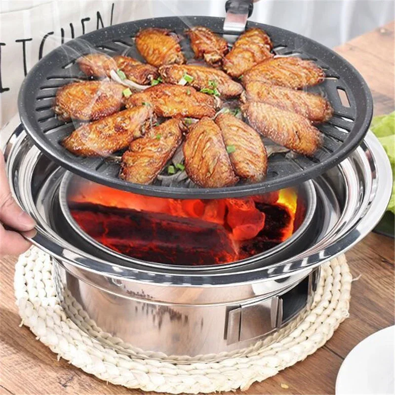 https://ae01.alicdn.com/kf/S2907b4834b7f4fe2acb28da79437e154W/Portable-Charcoal-Grill-for-Outdoor-Camping-BBQ-Stainless-Steel-Korean-Charcoal-Barbecue-Grill-Round-Non-stick.jpg