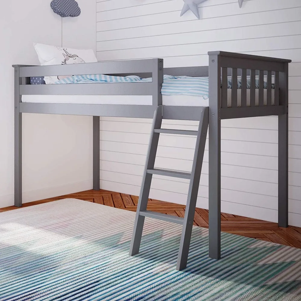 Children's Bed Frame, Low Loft, Twin for Kids, Children's Bed Frame