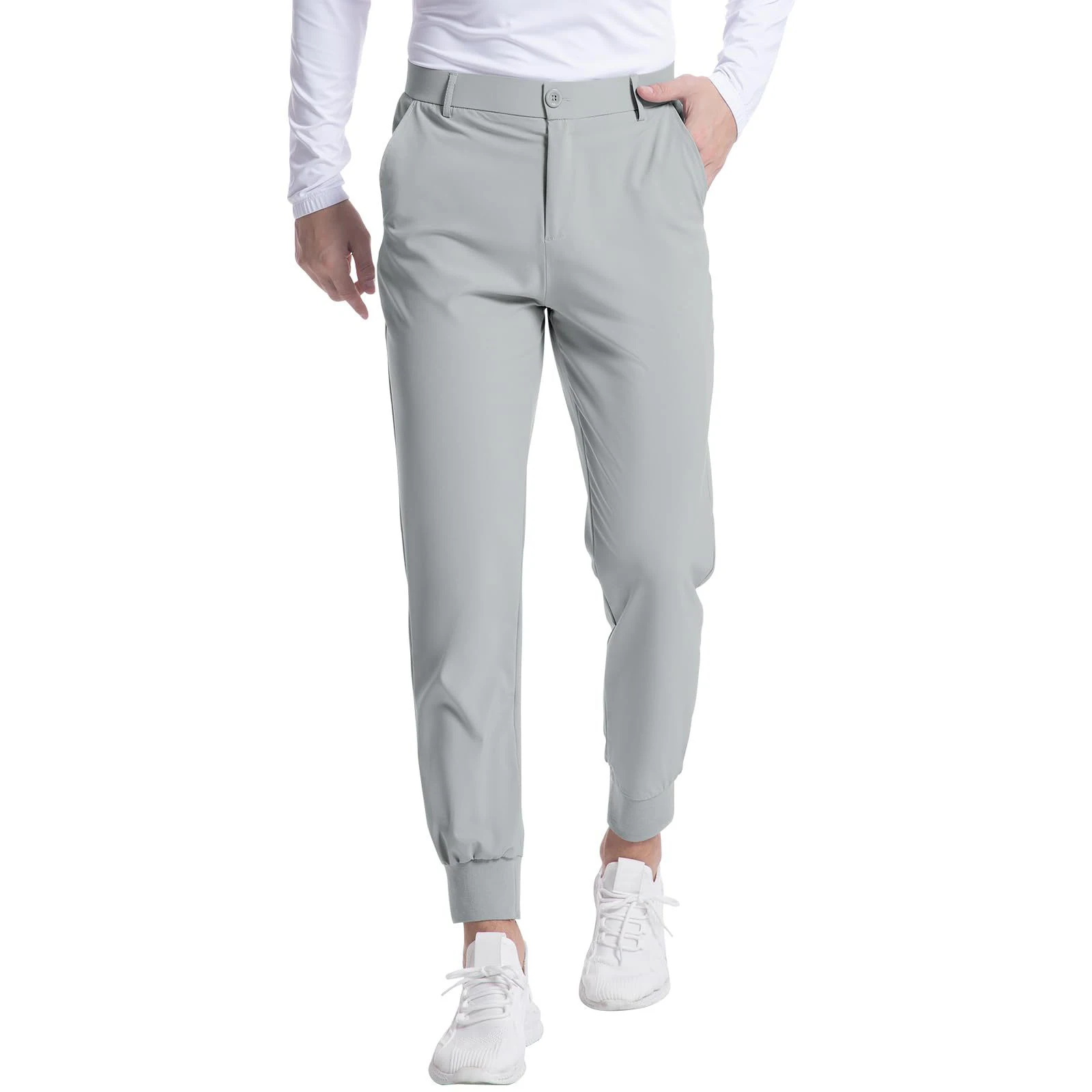 Mens Dress Pants Golf Stretch Pants Slim Fit Quick Dry Golf Joggers Pants Work Casual Long Pants with 3 Pockets Trousers Bottoms 2